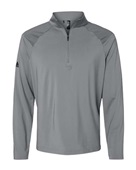 Adidas Shoulder Stripe Quarter-Zip Pullover A520 GREY THREE Pocket
