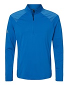 Adidas Shoulder Stripe Quarter-Zip Pullover A520 GLORY BLUE Pocket