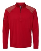 Adidas Shoulder Stripe Quarter-Zip Pullover A520 TEAM POWER RED Pocket