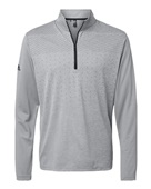 Adidas Heather Block Print Quarter-Zip Pullover A522 GREY THREE MELANGE/ BLACK Pocket