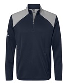 Adidas Textured Mixed Media Quarter-Zip Pullover A532 COLLEGIATE NAVY/ GREY THREE Pocket