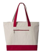 Q-Tees 19L Zippered Tote Q1300 NATURAL/ RED Front