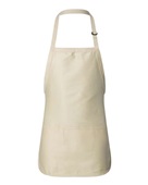 Q-Tees Full-Length Apron With Pouch Pocket Q4250 NATURAL Front