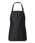 Q-Tees Full-Length Apron With Pouch Pocket Q4250 BLACK Front
