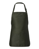 Q-Tees Full-Length Apron With Pouch Pocket Q4250 FOREST Front