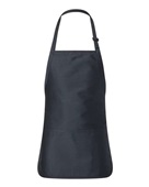 Q-Tees Full-Length Apron With Pouch Pocket Q4250 NAVY Front