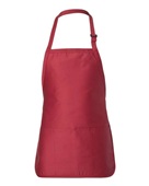 Q-Tees Full-Length Apron With Pouch Pocket Q4250 RED Front