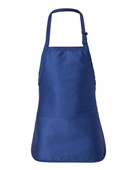 Q-Tees Full-Length Apron With Pouch Pocket Q4250 ROYAL Front