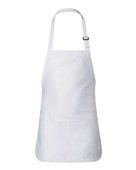 Q-Tees Full-Length Apron With Pouch Pocket Q4250 WHITE Front