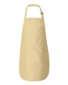 Q-Tees Full-Length Apron With Pockets Q4350 NATURAL Front