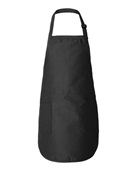 Q-Tees Full-Length Apron With Pockets Q4350 BLACK Front