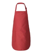 Q-Tees Full-Length Apron With Pockets Q4350 RED Front