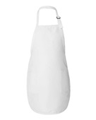 Q-Tees Full-Length Apron With Pockets Q4350 WHITE Front
