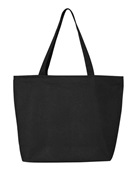 Q-Tees 25L Zippered Tote Q611 BLACK Front
