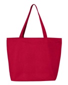 Q-Tees 25L Zippered Tote Q611 RED Front