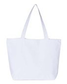 Q-Tees 25L Zippered Tote Q611 WHITE Front