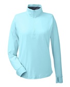 Nautica Ladies' Saltwater Quarter-Zip Pullover N17925 SEA MIST Pocket