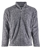 J America Adult Boudary Shag 1/4 Zip Jacket 8464 BLACK Pocket