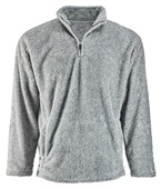 J America Adult Boudary Shag 1/4 Zip Jacket 8464 GREY Pocket