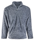 J America Adult Boudary Shag 1/4 Zip Jacket 8464 NAVY Pocket