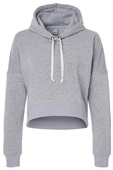 J America Ladies Triblend Cropped Hoodie 8853 GREY TRIBLEND Front