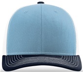 Richardson 112 Twill Mesh Snapback Trucker Caps COL. BLUE/WHITE/NAVY (TRI-COLOR) Front