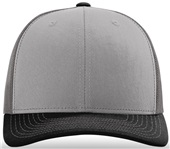 Richardson 112 Twill Mesh Snapback Trucker Caps GREY/CHARCOAL/BLACK (TRI-COLOR) Front