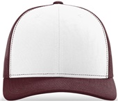 Richardson 112 Twill Mesh Snapback Trucker Caps WHITE/MAROON (ALTERNATE) Front