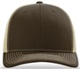 Richardson 112 Twill Mesh Snapback Trucker Caps BROWN/KHAKI (SPLIT) Front