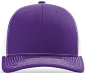Richardson 112 Twill Mesh Snapback Trucker Caps PURPLE/WHITE (SPLIT) Front