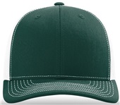 Richardson 112 Twill Mesh Snapback Trucker Caps DARK GREEN/WHITE (SPLIT) Front