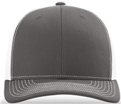 Richardson 112 Twill Mesh Snapback Trucker Caps CHARCOAL/WHITE (SPLIT) Front