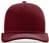 Richardson 112 Twill Mesh Snapback Trucker Caps CARDINAL/WHITE (SPLIT) Front