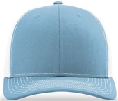 Richardson 112 Twill Mesh Snapback Trucker Caps COLUMBIA BLUE/WHITE (SPLIT) Front