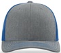 Richardson 112 Twill Mesh Snapback Trucker Caps HEATHER GREY/ROYAL (SPLIT) Front