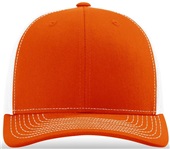 Richardson 112 Twill Mesh Snapback Trucker Caps ORANGE/WHITE (SPLIT) Front