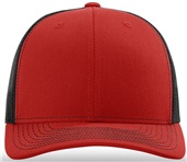 Richardson 112 Twill Mesh Snapback Trucker Caps RED/BLACK (SPLIT) Front