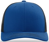 Richardson 112 Twill Mesh Snapback Trucker Caps ROYAL/BLACK (SPLIT) Front