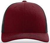 Richardson 112 Twill Mesh Snapback Trucker Caps CARDINAL/BLACK (SPLIT) Front