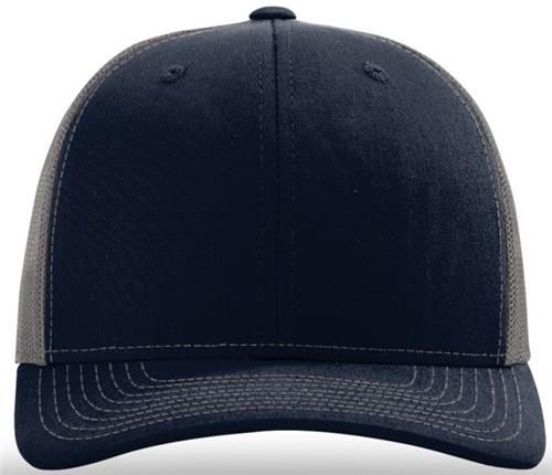 Richardson 112 Twill Mesh Snapback Trucker Caps NAVY/CHARCOAL (SPLIT) Front