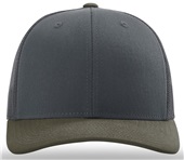 Richardson 112 Twill Mesh Snapback Trucker Caps GUNMETAL/CHOCOLATE CHIP (COMBO) Front