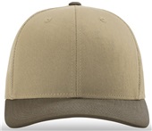 Richardson 112 Twill Mesh Snapback Trucker Caps KHAKI/CHOCOLATE CHIP (COMBO) Front