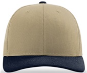Richardson 112 Twill Mesh Snapback Trucker Caps KHAKI/NAVY (COMBO) Front