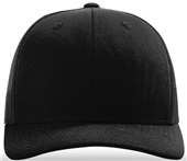 Richardson 112 Twill Mesh Snapback Trucker Caps BLACK (SOLID) Front
