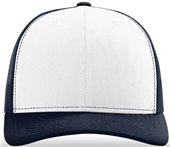 Richardson 112 Twill Mesh Snapback Trucker Caps WHITE/NAVY (ALTERNATE) Front