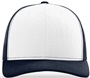 Richardson 112 Twill Mesh Snapback Trucker Caps WHITE/NAVY (ALTERNATE) Front