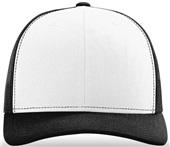 Richardson 112 Twill Mesh Snapback Trucker Caps WHITE/BLACK (ALTERNATE) Front