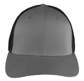 Richardson 110 Mesh Back Flexfit Caps (STAND.) CHARCOAL CROWN & VISOR/BLACK BACK Front