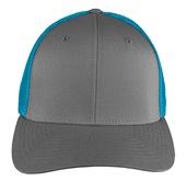 Richardson 110 Mesh Back Flexfit Caps (STAND.) CHARCOAL CROWN & VISOR/NEON BLUE BACK Front