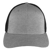 Richardson 110 Mesh Back Flexfit Caps (STAND.) HEATHER GREY CROWN & VISOR/BLACK BACK Front